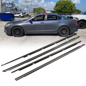 4 Piece Weatherstrip Window Moulding Trim Seal Belt For 2008-2012 Honda Accord - Picture 1 of 21