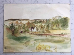 WALTER HATKE LISTED ARTIST SIGNED WATERCOLOR LANDSCAPE PAINTING - Picture 1 of 4