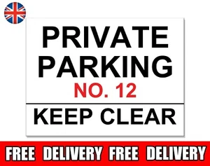PRIVATE PARKING Car Park KEEP CLEAR Gate Custom Text METAL TIN WALL PLAQUE SIGN - Picture 1 of 2