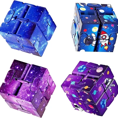 4 pezzi Infinity Magic Cube puzzle sollievo dallo stress rilassante giocattolo tenuto a mano regalo 3+ bambino - Immagine 1 di 4