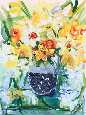 Ramo de narcisos.2 pintura acuarela original Foto 1 de 4