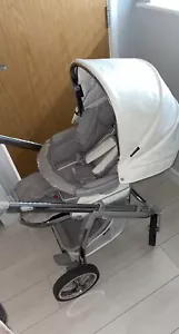 bebecar pram stylo , pram , white leather pram - Picture 1 of 4