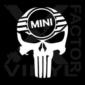 Mini Punishment Skull Vinyl Decal Cooper Clubman 14 colors 3 size John Works - Picture 1 of 26