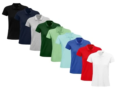 SOLS Ladies Womens Organic Cotton Short Sleeve Polo Shirt - Image 1 of 2