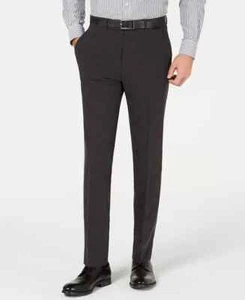 KENNETH COLE REACTION Men's Slim Fit Charcoal Glen Plaid Dress Pants 37 x 32 - Picture 1 of 3