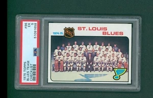 1975 Topps Hockey Card - #96 Blues Team Checklist, PSA 5 EX - Picture 1 of 2