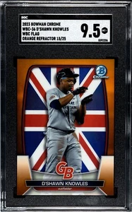 2023 Bowman Chrome D'Shawn Knowles WBC Flag Orange Refractor /25 #WBC-36 SGC 9.5 - Picture 1 of 2