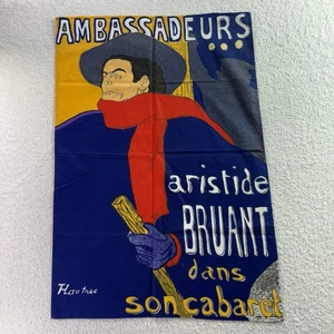 Vintage 1960’s Cloth Poster "Ambassadeurs-Aristide Bruant" Made In France - Picture 1 of 11