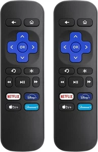Paquete de 2 controles remotos de reemplazo para todos los televisores Roku TCL/Hisense/Onn Roku con estuche - Imagen 1 de 3