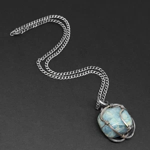 Vtg ARTHUR KING Modernist Sterling CAGED Aquamarine Brooch/Pendant Necklace MCM - Picture 1 of 6