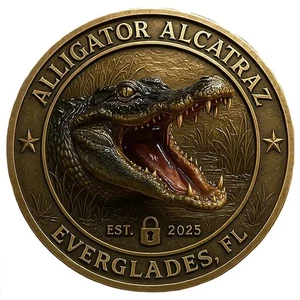 Alligator Alcatraz Humor Collectible Coin 2025 Florida Everglades Alligator Coin - Picture 1 of 6