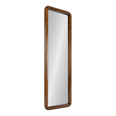 Pao Mid-Century Panel Wood Framed Wall Mirror, 16 x 48, Walnut Brown, Modern ... - Image 1 of 4