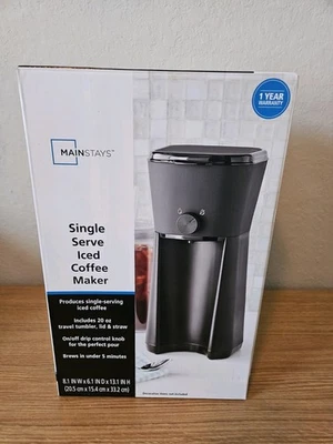 Cafetera helada de una sola porción Mainstays con vaso nueva Foto 1 de 2