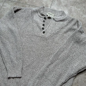 Eddie Bauer Sweater Men LT Long Sleeve 1/4 Button Pullover Warm Casual Outdoors - Picture 1 of 11