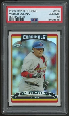 2006 Topps Chrome Yadier Molina Refractor #154 PSA 10 - Image 1 of 2