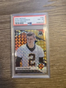 /8 Evan McPherson RC Black Gold Prizm 2021 Panini Mosaic #361 PSA 8 Bengals - Picture 1 of 2
