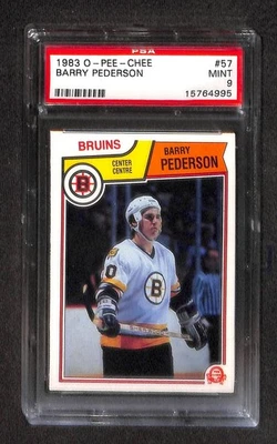 1983 O-Pee-Chee #57 BARRY PEDERSON PSA 9 Mint 15764995  - Image 1 of 3