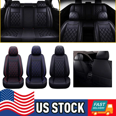 Car Seat Cover Full Set PU Leather For Chevy Silverado GMC Sierra 1500 2007-22 Foto 1 de 4