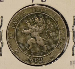 Belgium 1862 Y-6 5 Cents lion animal  290367 combine shipping - Picture 1 of 2