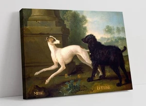 MISSY AND LUTTINE, JEAN BAPTISTE OUDRY- DEEP FRAMED CANVAS WALL ART PRINT - Picture 1 of 2