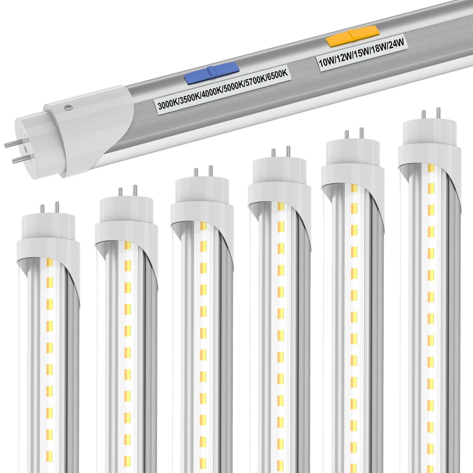 Bombillas LED T8 T12 4 pies, 4 pies Tubo Luces 6CCT 3000K-6500K/5 Potencia (10W-24W), L... Foto 1 de 4