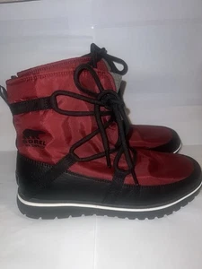 Women's Sorel Red & Black Waterproof Boots Size 8 LL5310-611 - Picture 1 of 9