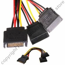 Lot10 6"inch 15pin SATA Power Y/T/Splitter 1Male~2Female Adapter Cable/Cord/Wire