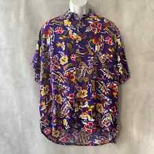 VINTAGE L.A. Lakers Clothing Hawaiian Aloha Style Rayon Shirt Size Large