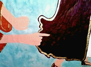 PAINTING,'FAITH TOUCH',WATER COLOR & 18k GOLD PAINT ON PAPER - FREE SHIPPING!!! - Picture 1 of 3