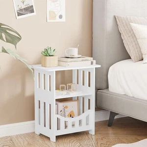 Small Bedside Table Cabinet Side End Coffee Tea Table Nightstand Storage Shelf - Picture 1 of 9