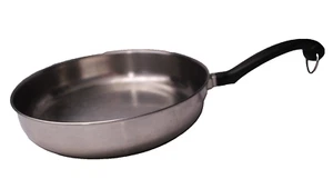 VINTAGE FARBERWARE STAINLESS 10" SKILLET FRY PAN NO LID ALUMINUM CLAD NYC USA - Bild 1 von 5