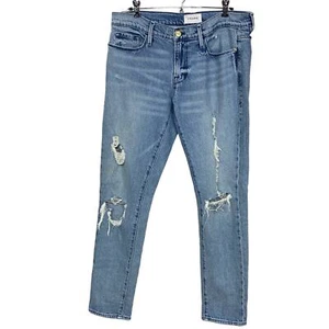Frame Le Garcon Slim Mid Rise Distressed Jeans Women 29 - Picture 1 of 11