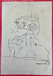Jean-Michel Basquiat Drawing on paper (Handmade) signed and stamped - Picture 1 of 2