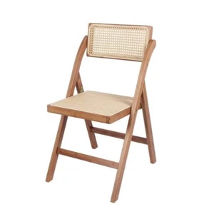 Set OF 2 Bamboo Folding Chair, Cane Style - Picture 1 of 15