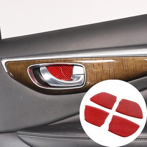Red Carbon Car Interior Door Bowl Trim Decorate Sticker For Infiniti Q50 2015-23 - Picture 1 of 12