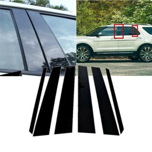 Für Ford Explorer 11-19 6 Stück Schwarze Türverkleidung Säulenpfosten Abdeckung - Picture 1 of 9