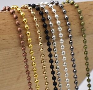 24" inches / 60cms Assorted Colours Ball Bearing Curb Chain Necklace 1.5mm N109
