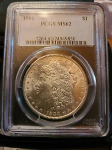 1900-P PCGS MS62 MORGAN SILVER DOLLAR *WHITE * - Picture 1 of 4