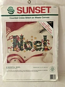 Sunset A Musical Noel Christmas Counted Cross Stitch on Waste Canvas Shirt Kit - Picture 1 of 5