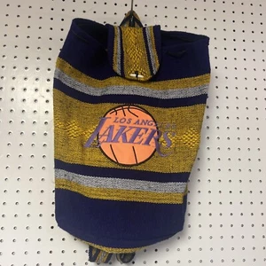 L.A. Lakers Backpack Woven Tapestry Red Black Cinch Close NBA Book Bag Logo - Picture 1 of 5
