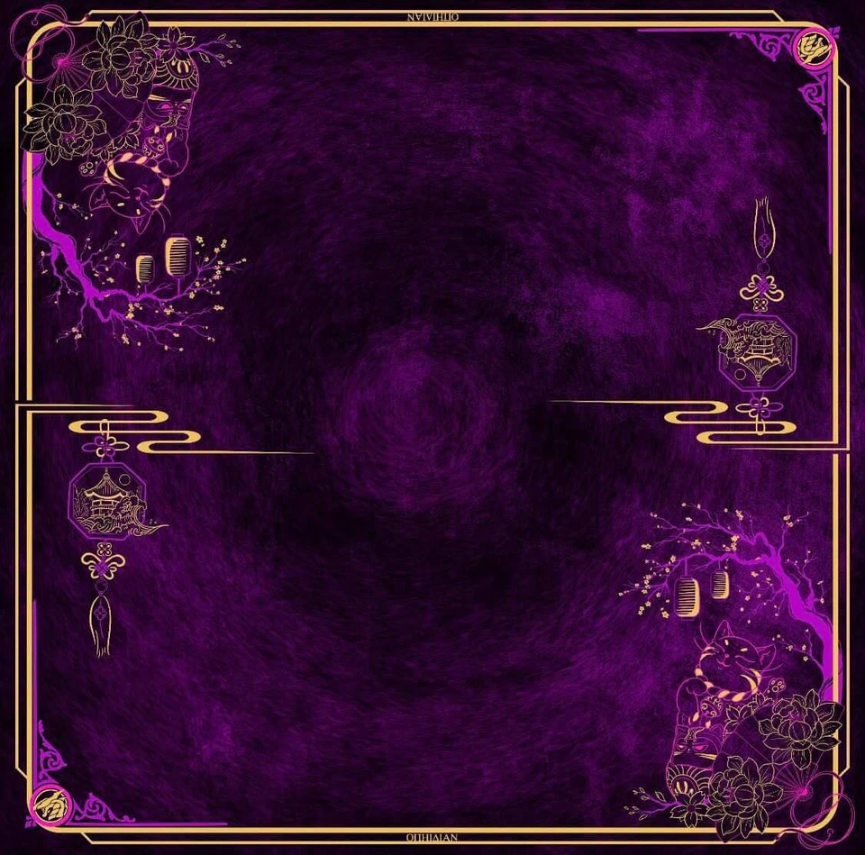 Tapete TCG Lucky Cat roxo tecido para 2 jogadores - Imagem 1 de 1