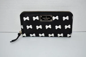 kate spade Neda Bow Tie Nylon Zip Around Continental Wallet Great Condition - Picture 1 of 5