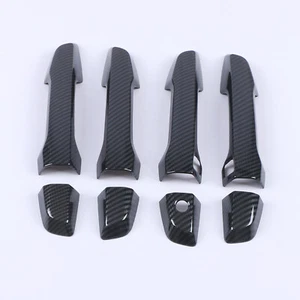 Carbon Fiber Door Handle Smart Key Cover Trims For Honda CR-V CRV 2017-2021 - Picture 1 of 3