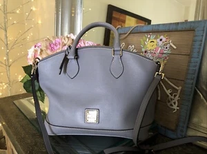 Dooney & Bourke Darcy Saffiano Leather Satchel Handbag Shoulder Crossbody Gray - Picture 1 of 17