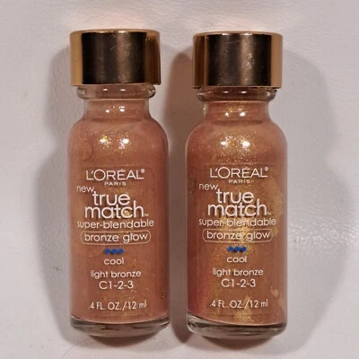 2 X LOREAL True Match Super-Blendable Bronze Glow Cool Light Bronze C 1-2-3 - Image 1 of 3