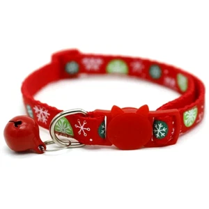 Abbreakaway Katze Hund Weihnachten Haustier Halsband Glocke Katze Gesicht Schnalle verstellbar 1 Stck. rot - Bild 1 von 2