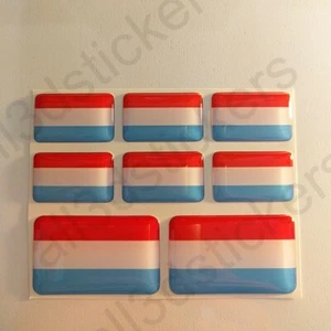 Aufkleber Luxemburg Flagge Rechteckig 3D Gedomt Fahne 3D Kfz-Aufkleber - Bild 1 von 3