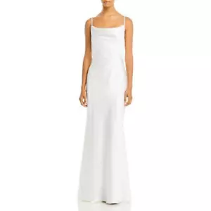 Aqua Womens Ivory Satin Long Formal Evening Dress Gown 12 BHFO 8914 - Picture 1 of 2