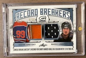 2015 2015-16 LEAF GENESIS WAYNE GRETZKY MARIO LEMIEUX RECORD BREAKERS JERSEY /10 - Picture 1 of 2