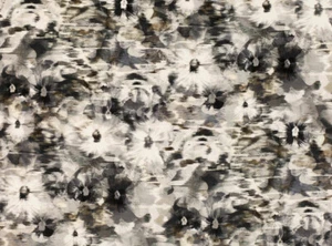 Black Edition Floral Printed Velvet Fabric- Kansai Velvet Indium 5.50 yd 9003/01 - Picture 1 of 4